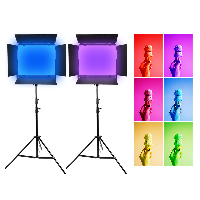 엘케이포토 - 큐브모아 호리존 스튜디오 조명 RGB LED 라이트 CU-1200C 2등세트